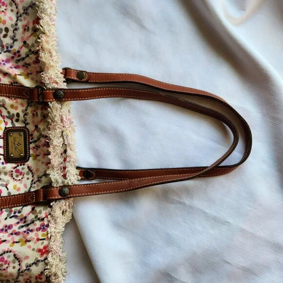 Patricia Nash Floral Cotton/Italy Leather Lady Handbag/Shoulder Bag - Picture 14 of 16